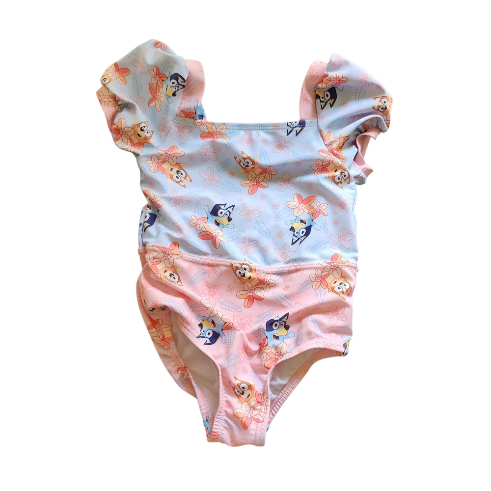 Kids Floral Bluey One Piece Swimsuit